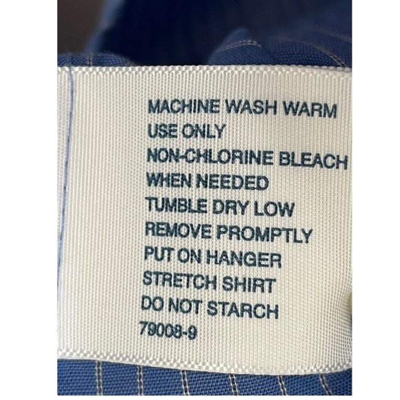 Stafford Super Shirt Wrinkle Free Men's Dress Shirt Blue Strip Size 14 1/2 32-33 - Picture 7 of 14